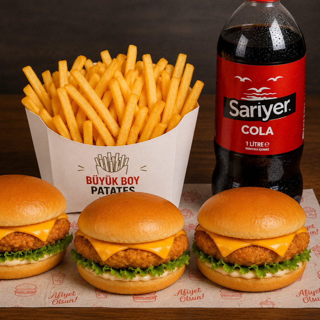 3'lü Mini Chicken Burger Menü (Sarıyer)