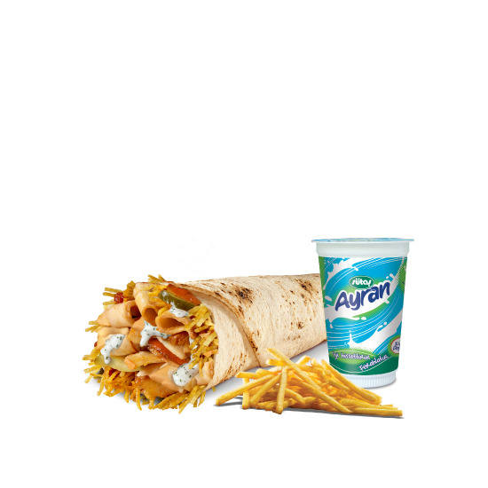 Cacık Soslu Dürüm Tavuk Döner Menü