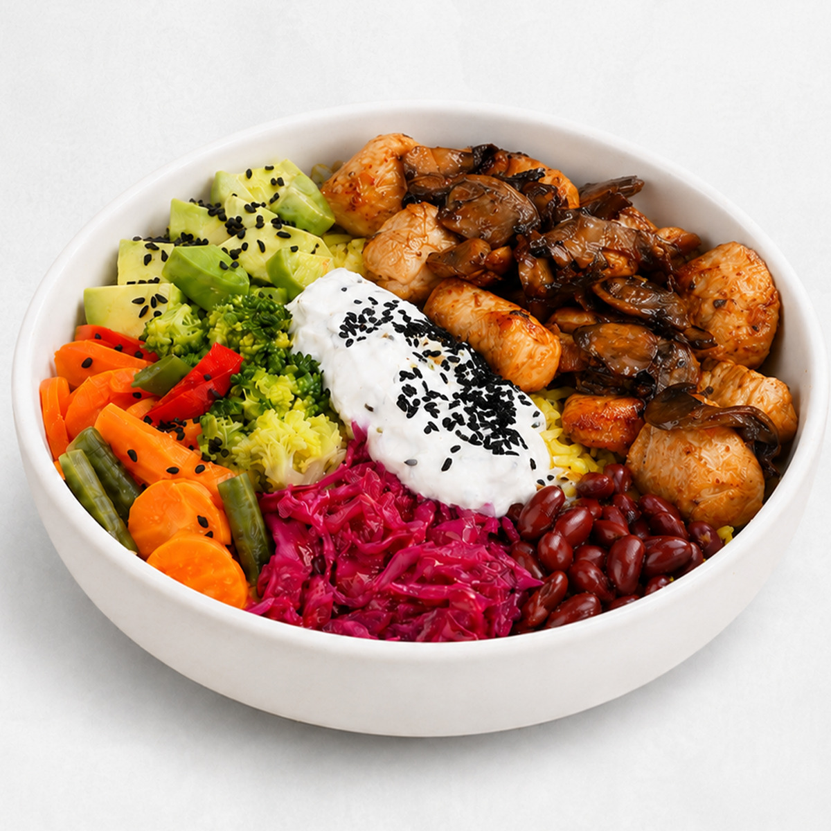 Soya Soslu Mantarlı Tavuk Bowl