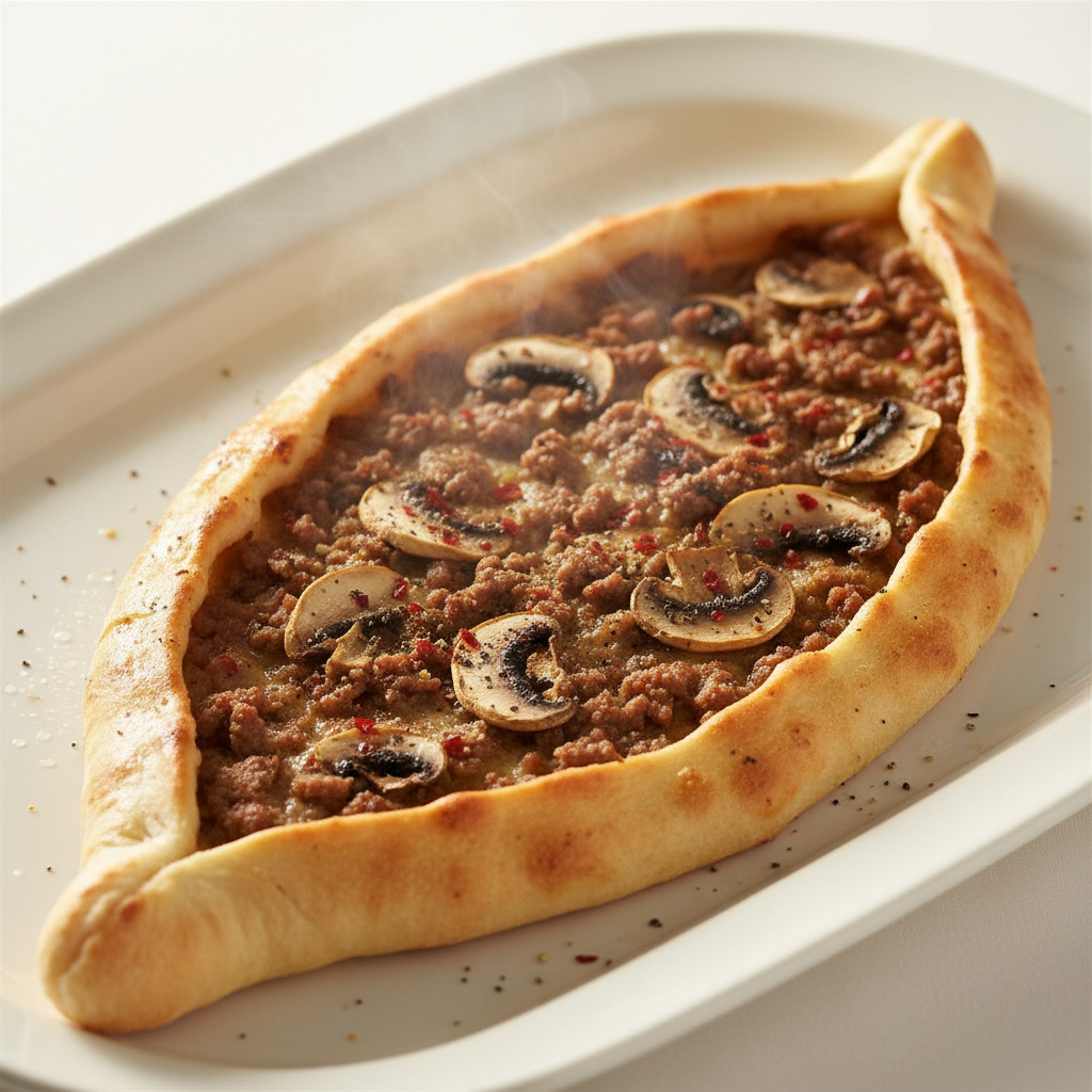 Kıymalı Mantarlı Pide