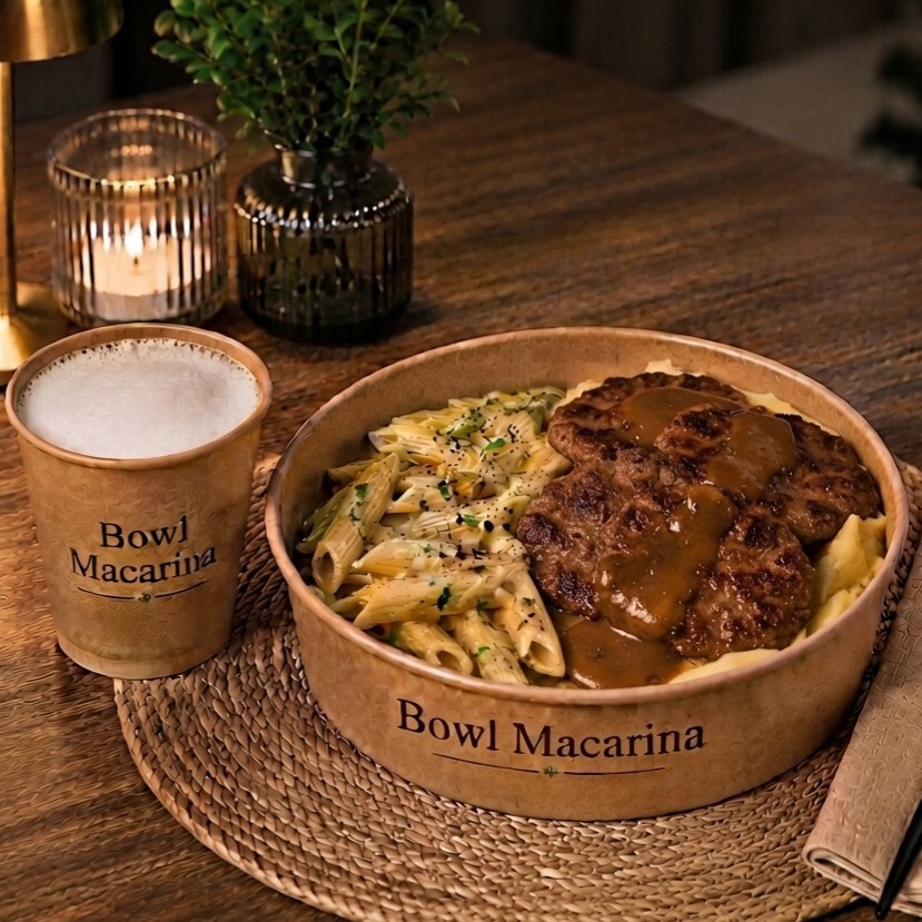 XXL Bowl Penne Makarna & Püreli Rosto Köfte + Ayran