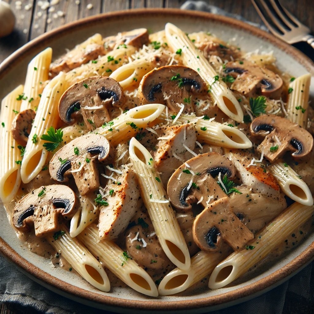 Mantarlı Tavuklu Penne+İçecek