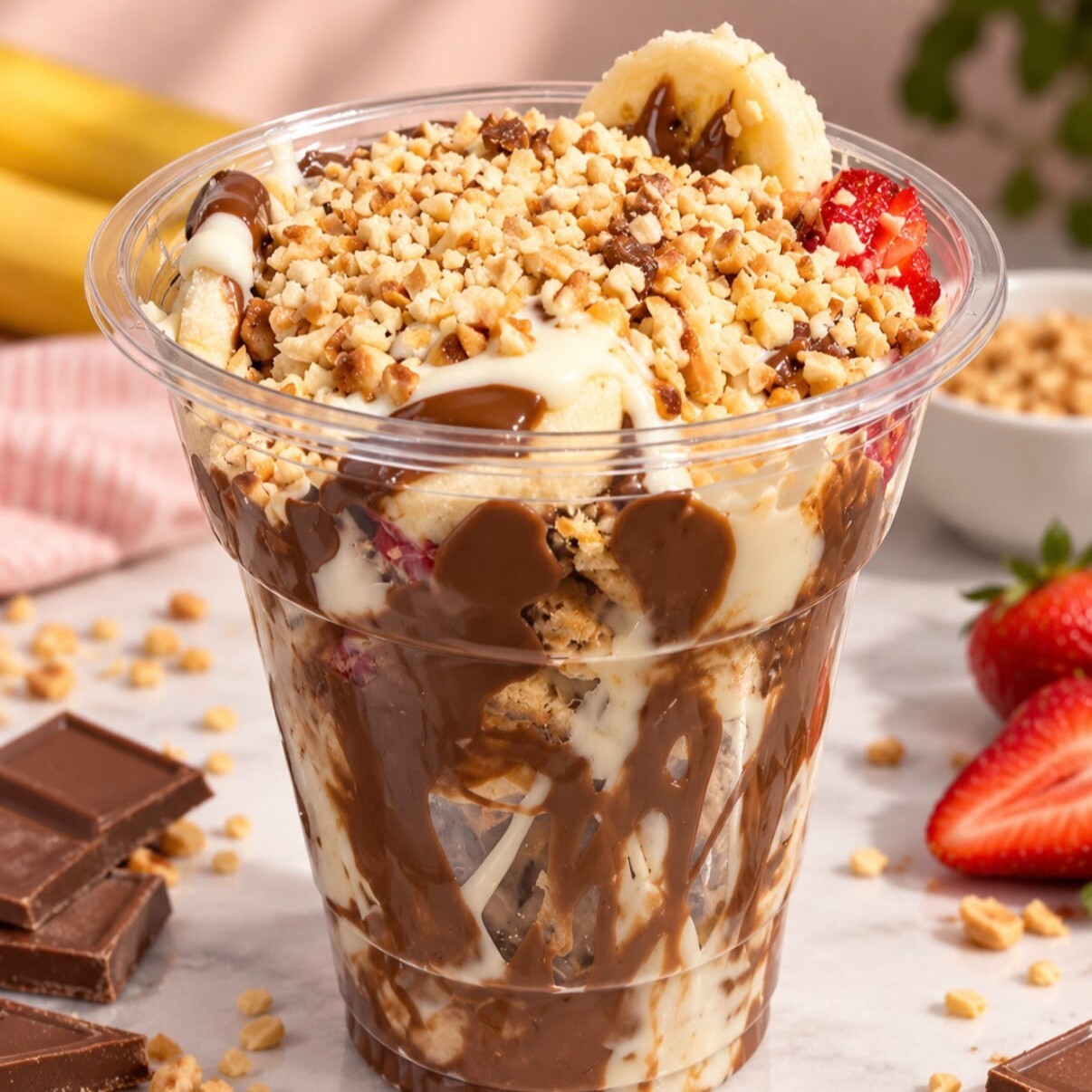 Sütlü Çikolatalı Bardak Waffle