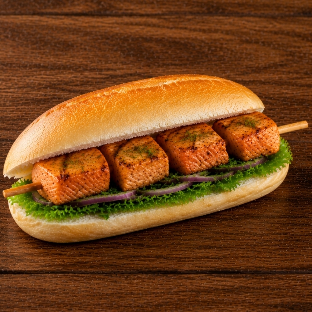 Somon Şiş Izgara Ekmek Arası