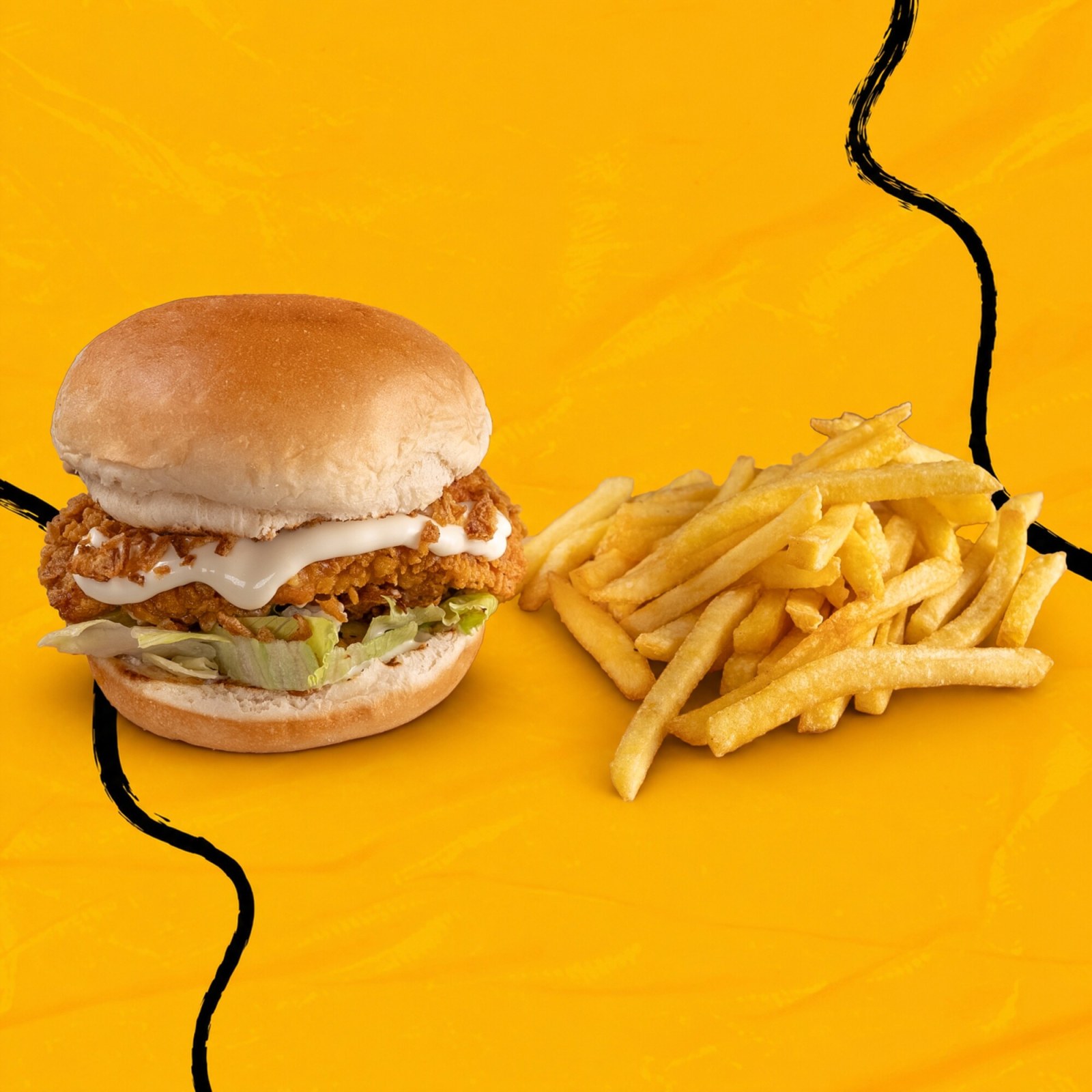 Sezar Soslu Çıtır Tavuk Burger
