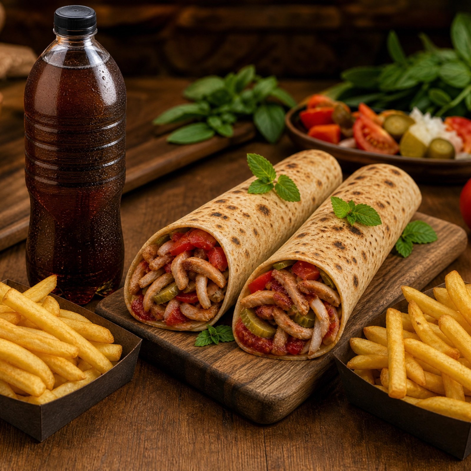 2'li Mega Katık Tavuk Döner Dürüm (135 gr) Menü