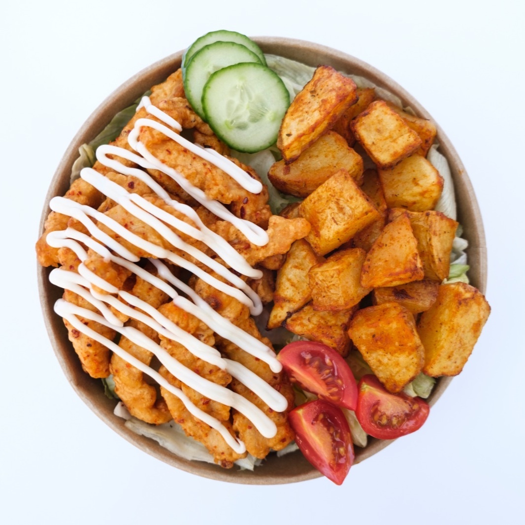 Tempura Soslu Kızarmış Acılı Tavuk Bowl