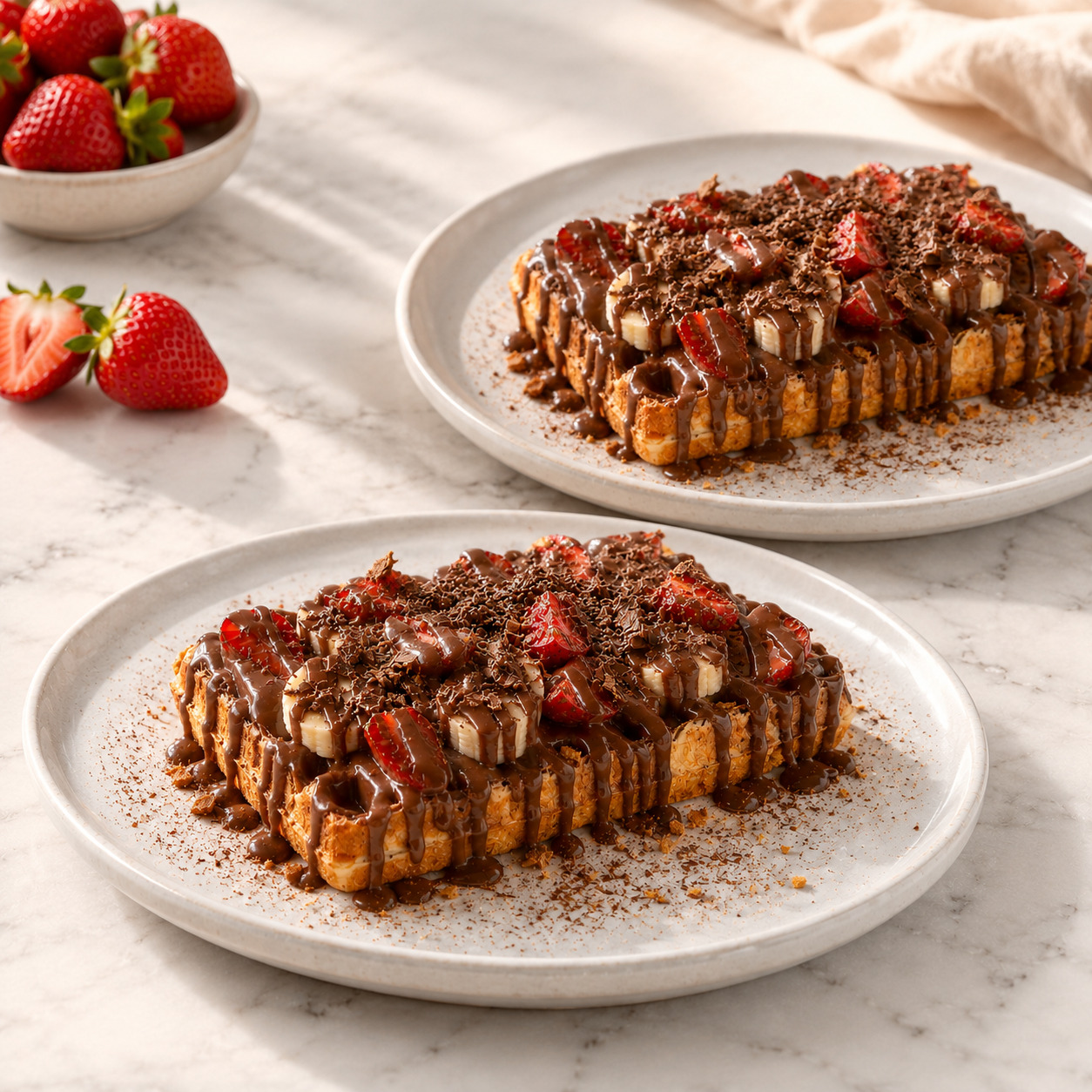 Waffle Muz Çilek Duo