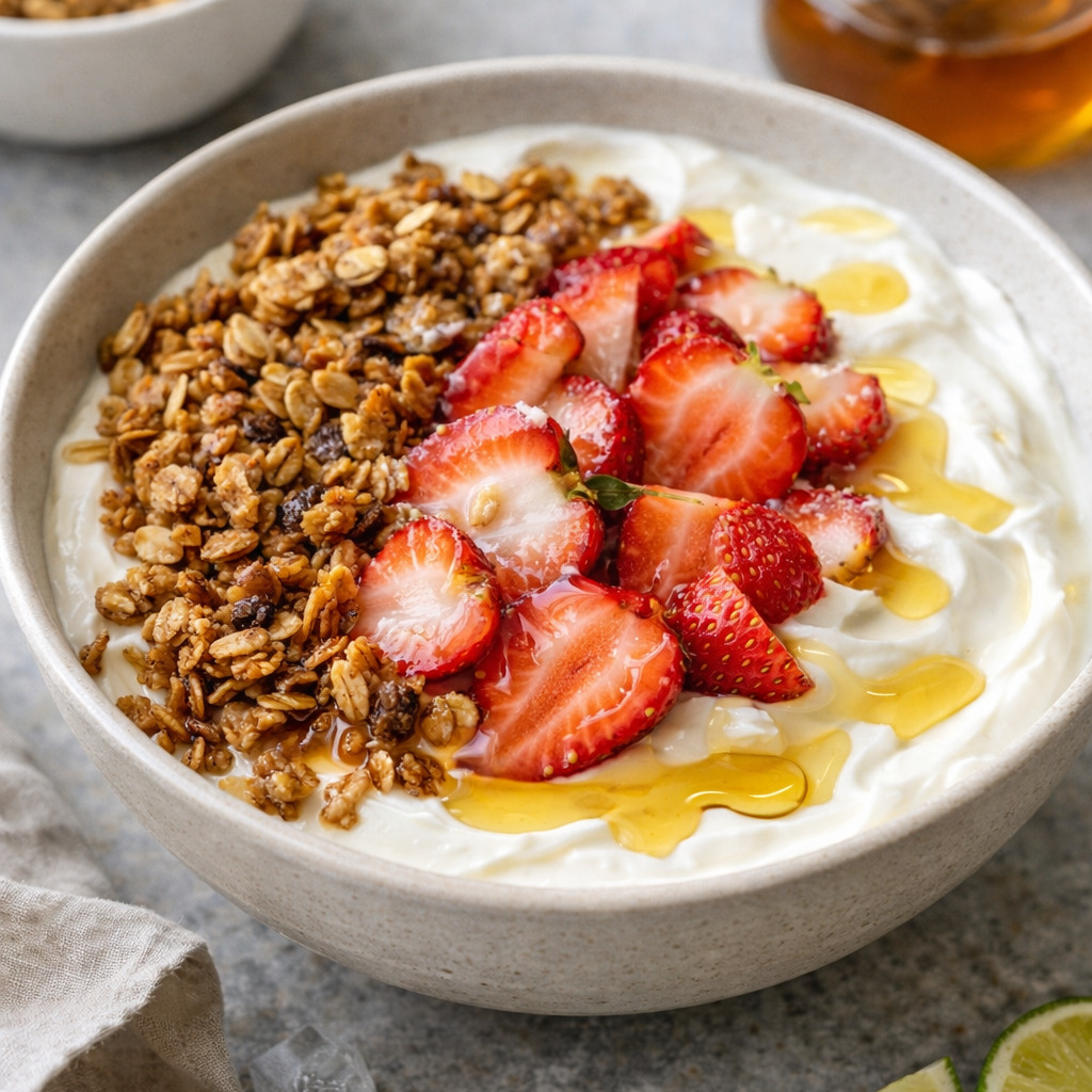 Çilekli Yoğurt & Granola Bowl