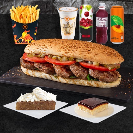 Dört Dörtlük Tam Porsiyon Ekmek Arası Köfte Menü