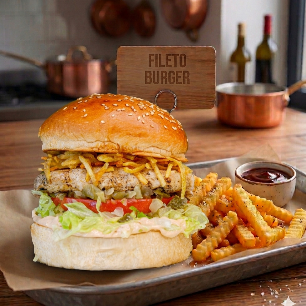 Fileto Tavuk Burger & Patates Kızartması