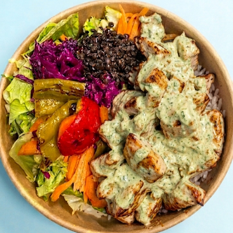 Kremalı Pestolu Tavuk Bowl