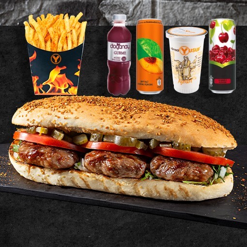 Patatesli Yarım Porsiyon Ekmek Arası Köfte Menü