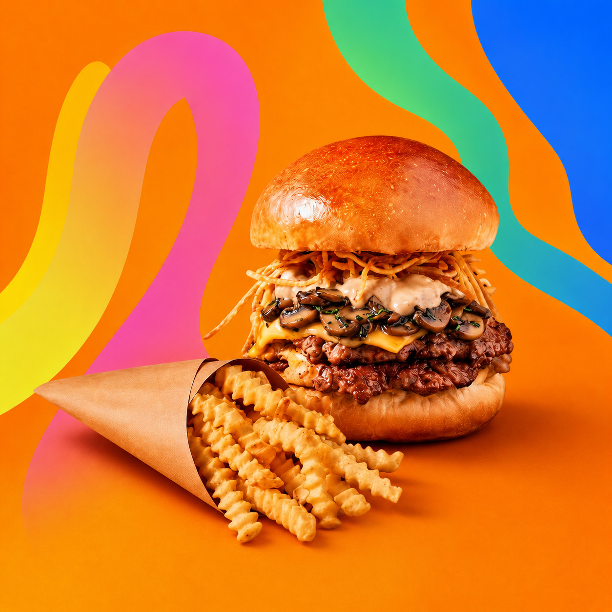 Mantar Smash Burger & Tırtıklı Patates