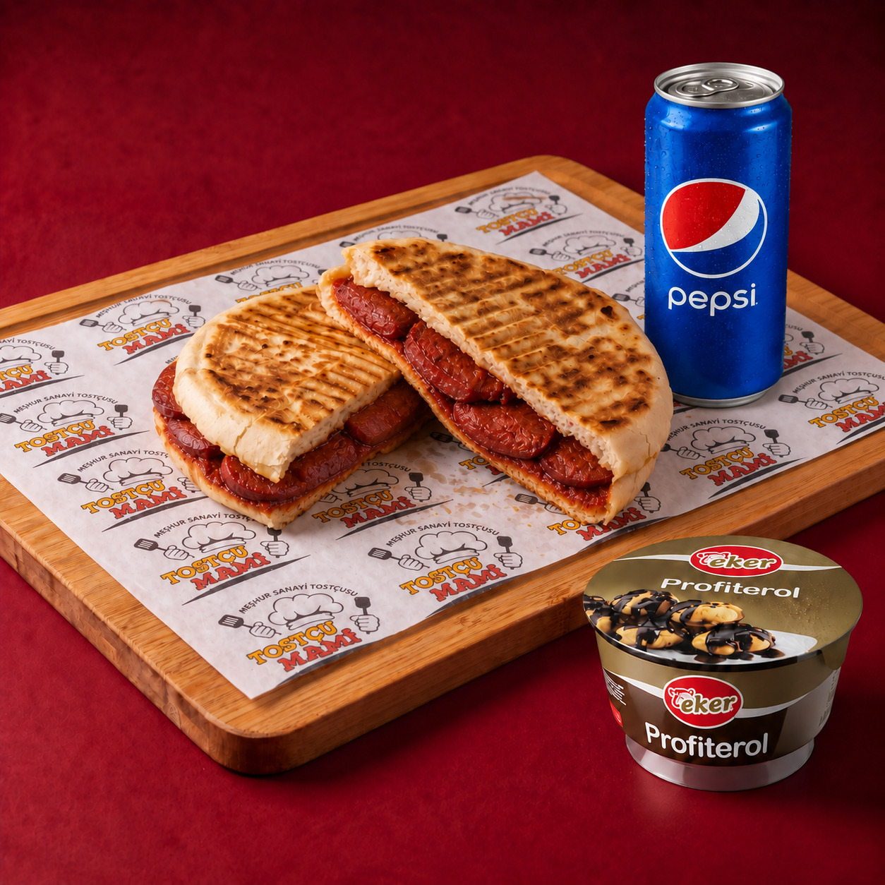 Bazlamalı Sucuklu Tost Menü
