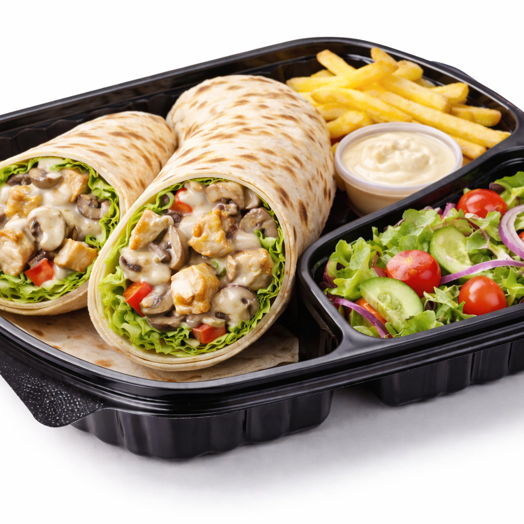 Kremalı Mantarlı Tavuklu Soteli Wrap