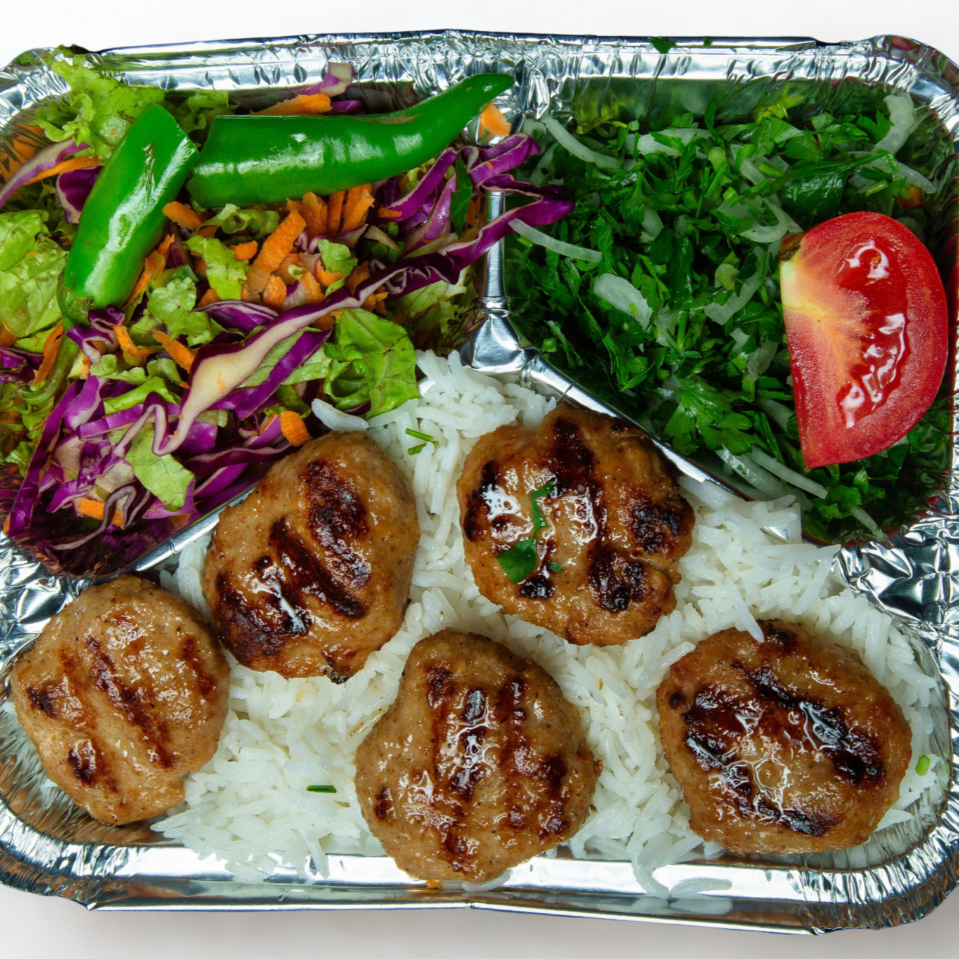 Izgara Köfte-Pilav-(Salata veya Cacık)