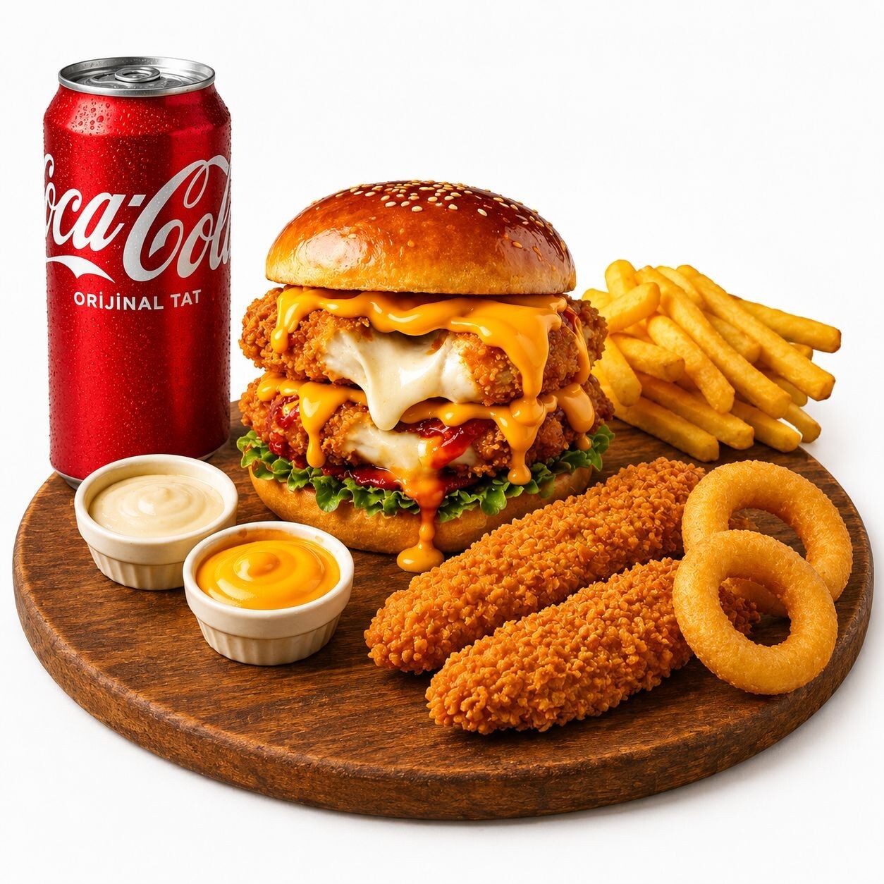 Cheese Crispy Burger Mix Menü