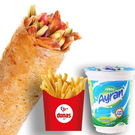 Donas Davul Tavuk Döner Dürüm Menü 1