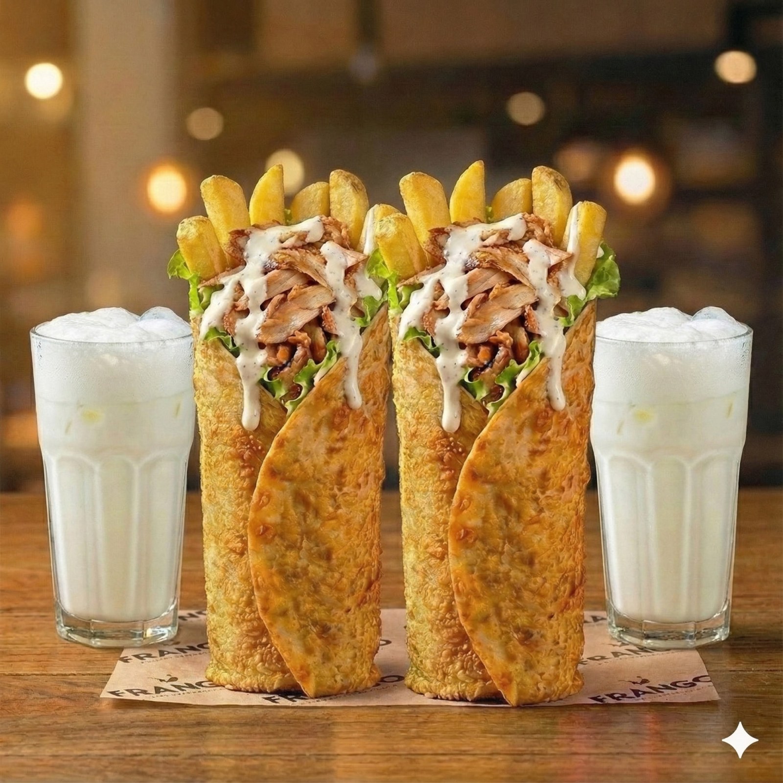 Frango 2 Tavuk + 2 Ayran Menü