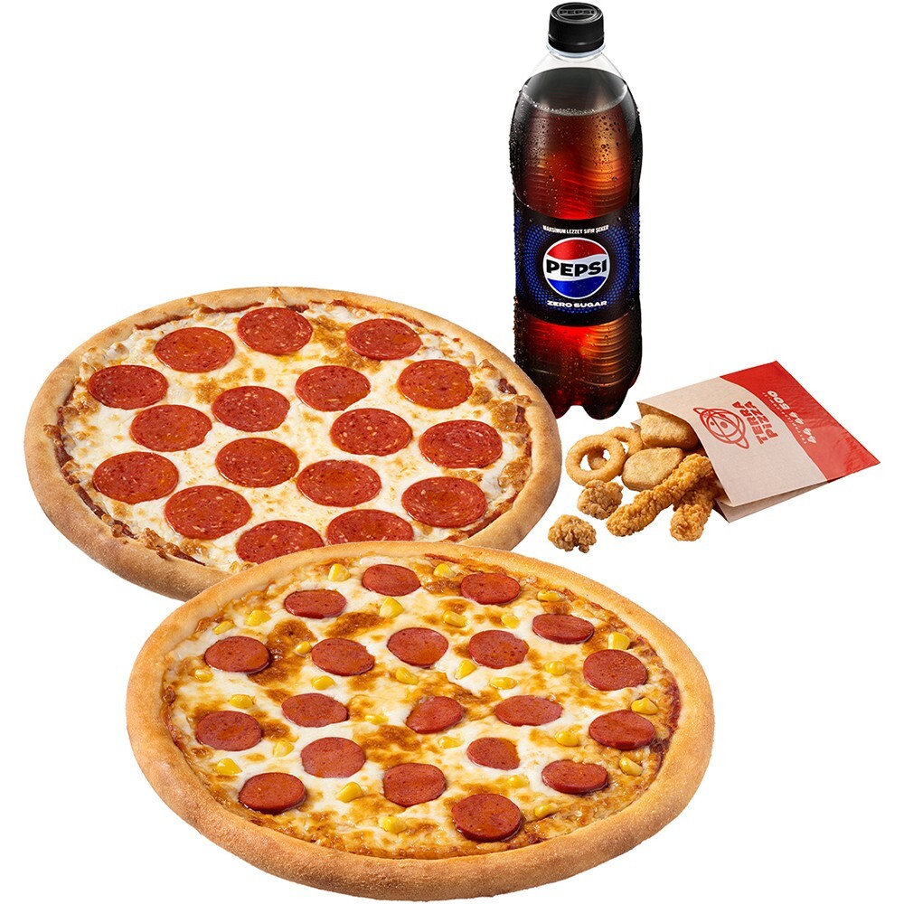 2 Orta Boy Pizza Menü + Çıtır Kutusu