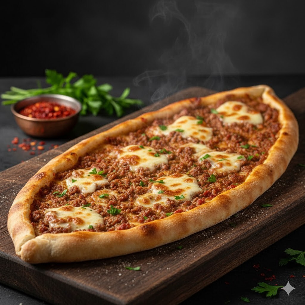 Kıymalı Kaşarlı Pide