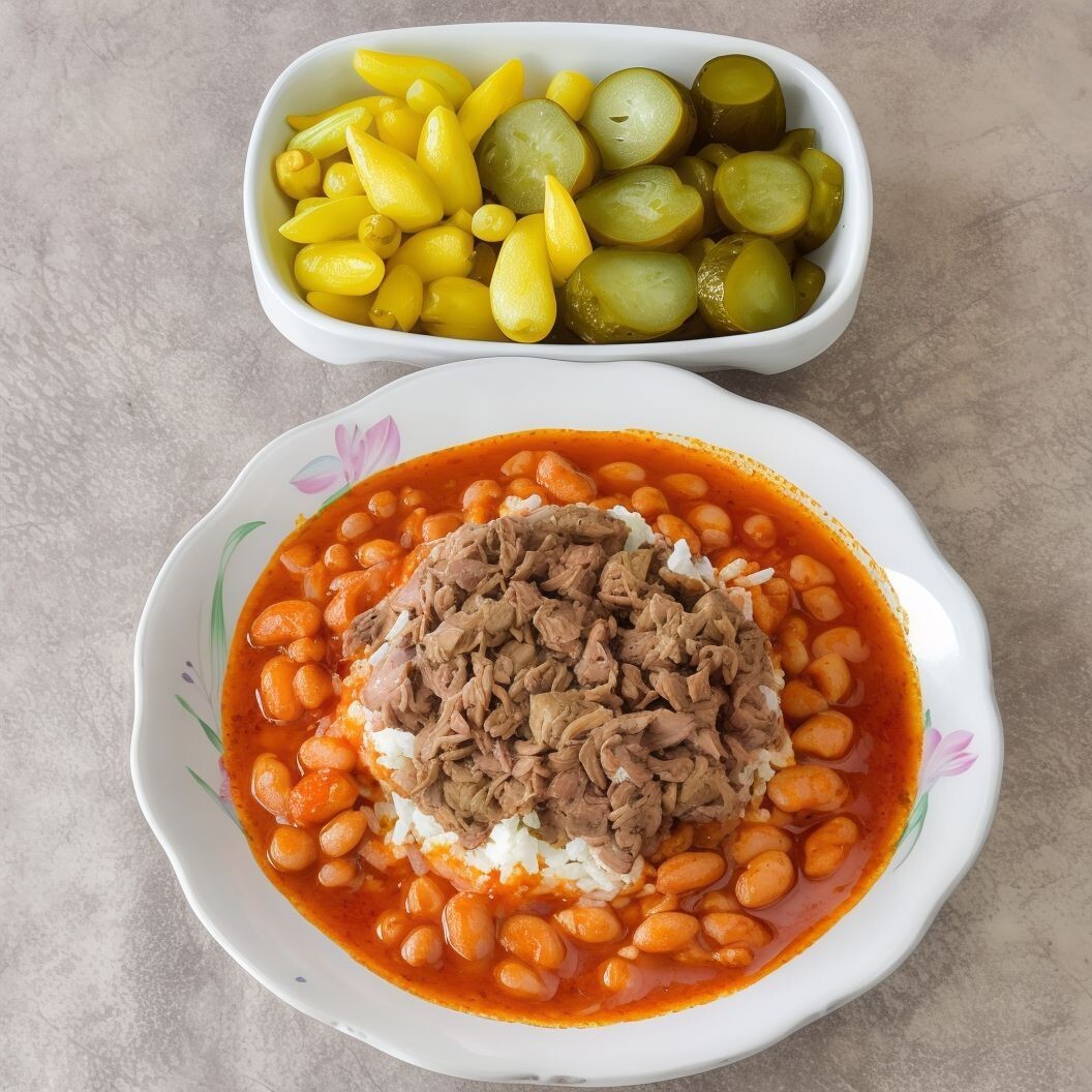 Kuru Fasulyeli Kavurmalı Pilav