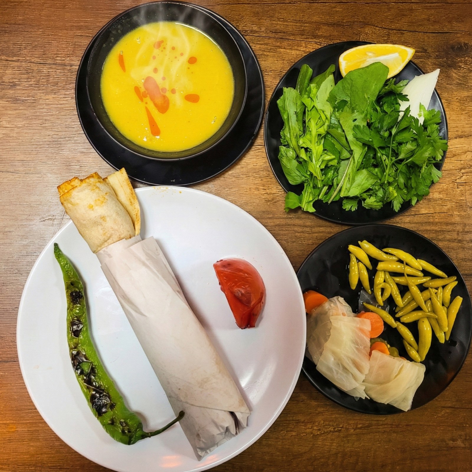 Mercimek Çorbası + Tavuk Şiş Dürüm