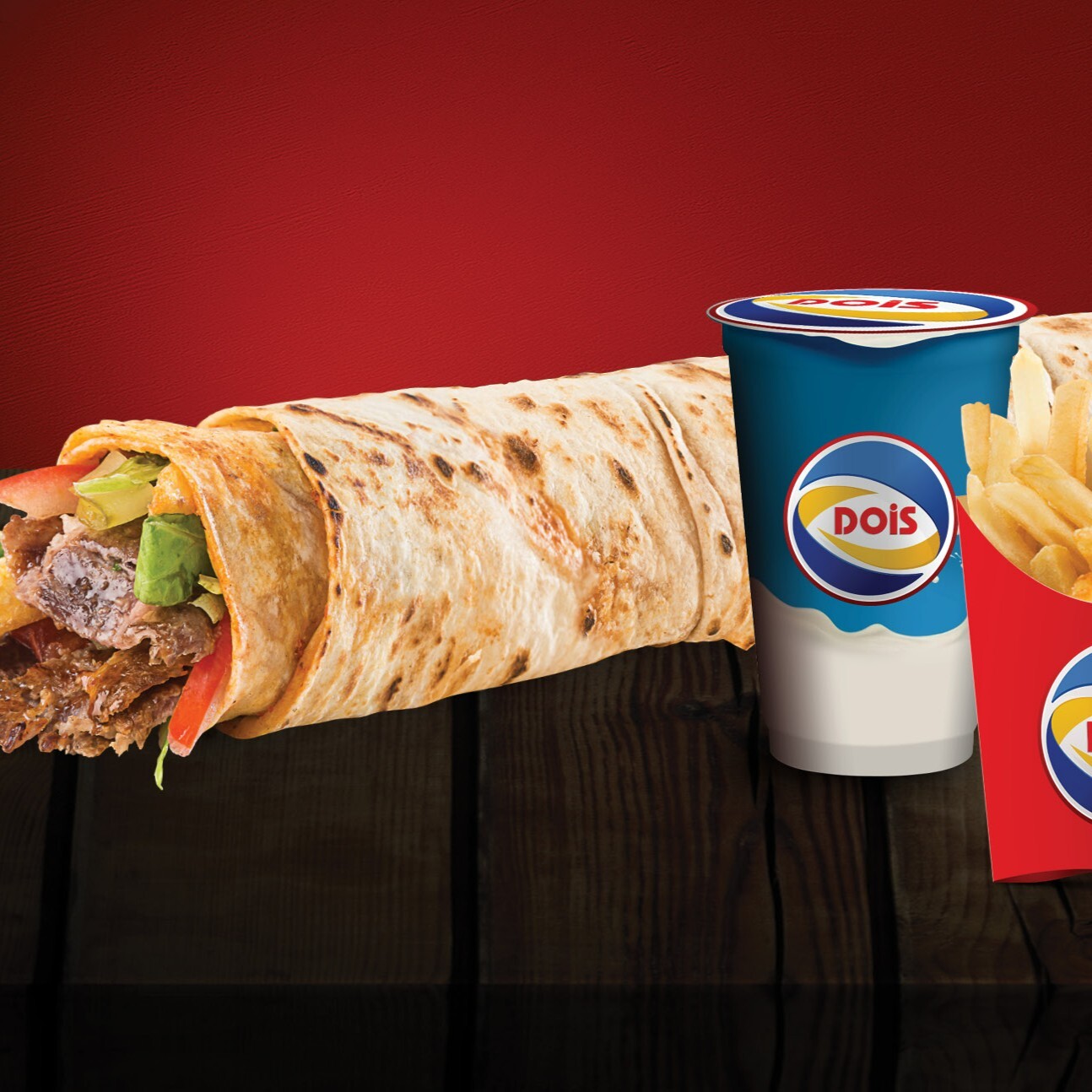 Dois Mega Et Cheddar Ekonomik Menü (110 g)