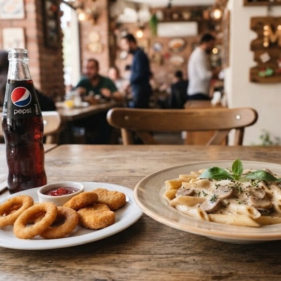 Kremalı Mantarlı Kızartmalı Pepsi Menü