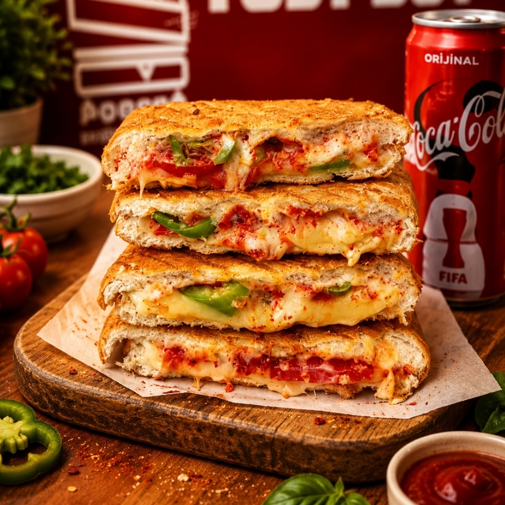 Sebzeli Kaşarlı Tost Ve Kola Menü