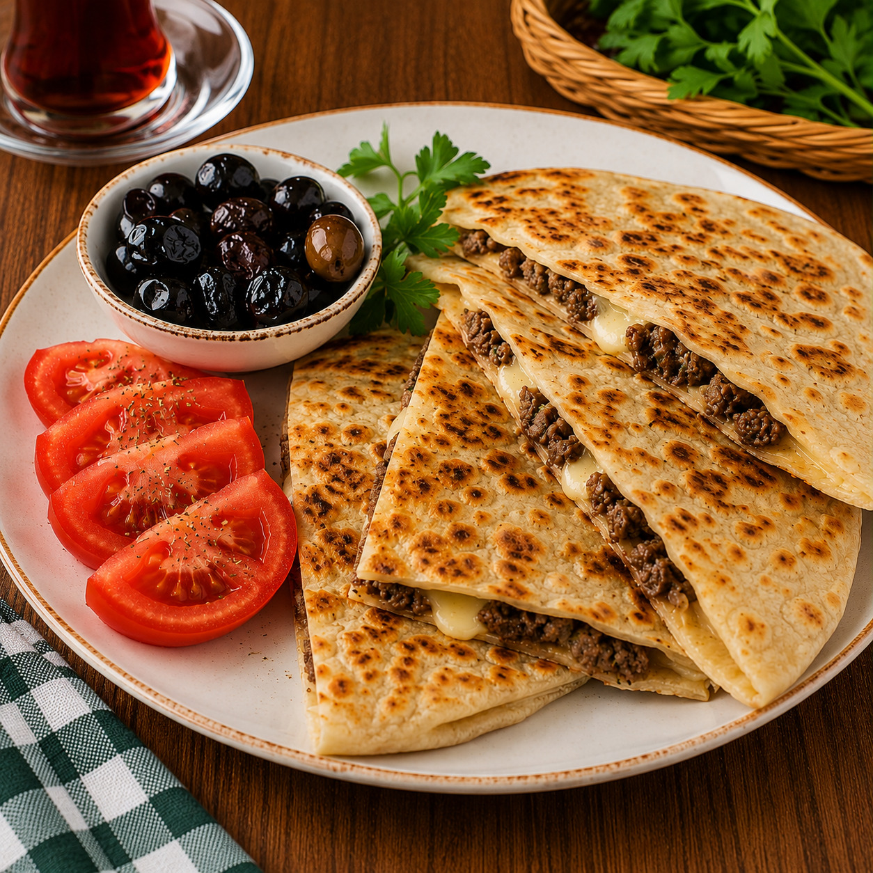 Kıymalı Kaşarlı Gözleme