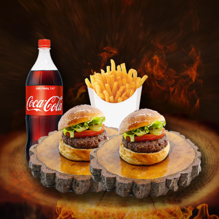 2 'li Cheeseburger (100 gr.) Menü