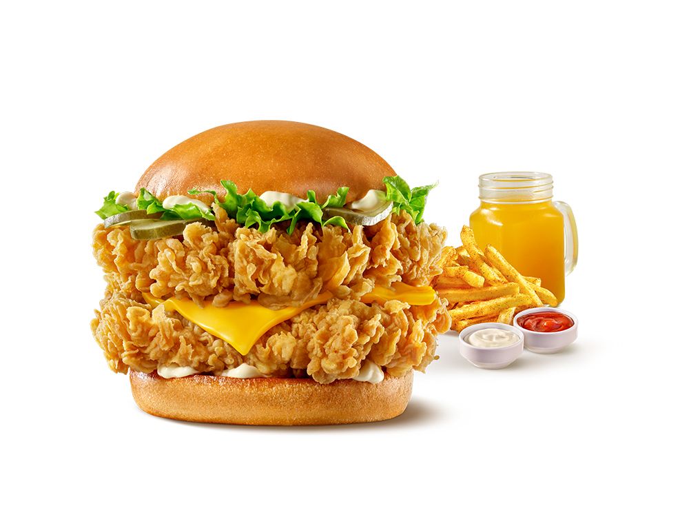 Double Chicken Burger Menü