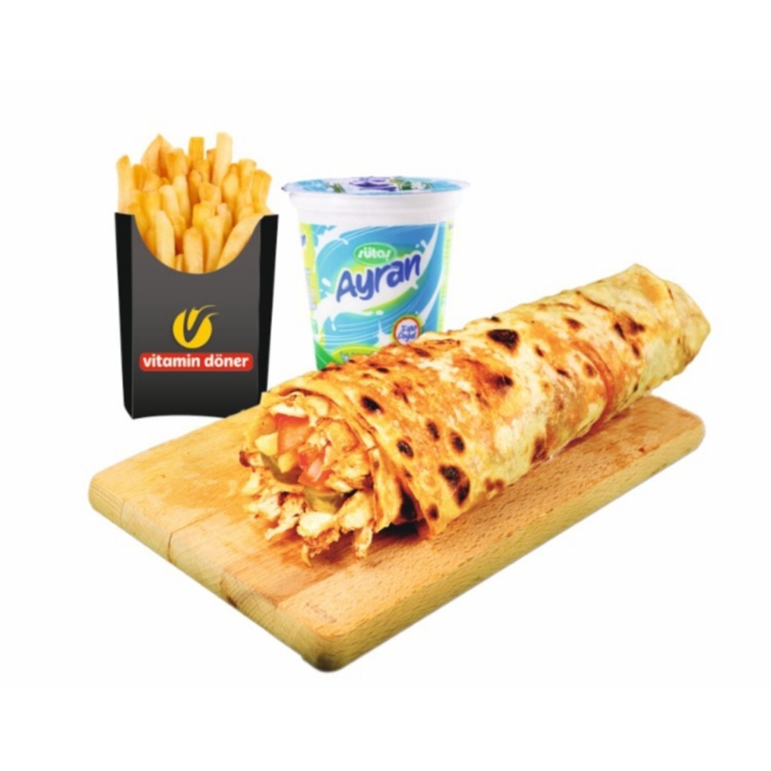 Kaşarlı Tavuk Dürüm Menü ( 80 gr )