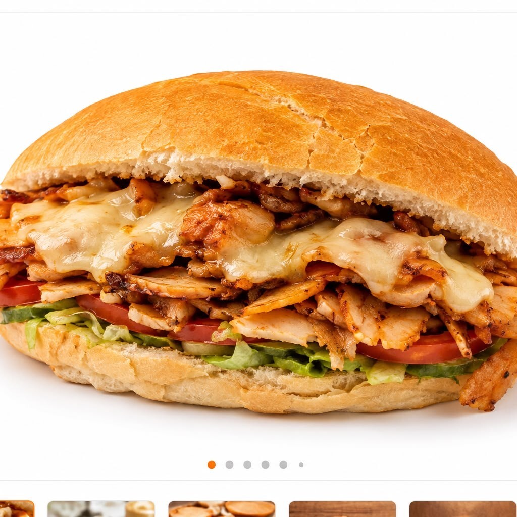 Ekmek Arası Kaşarlı Tavuk Dürüm 100gr