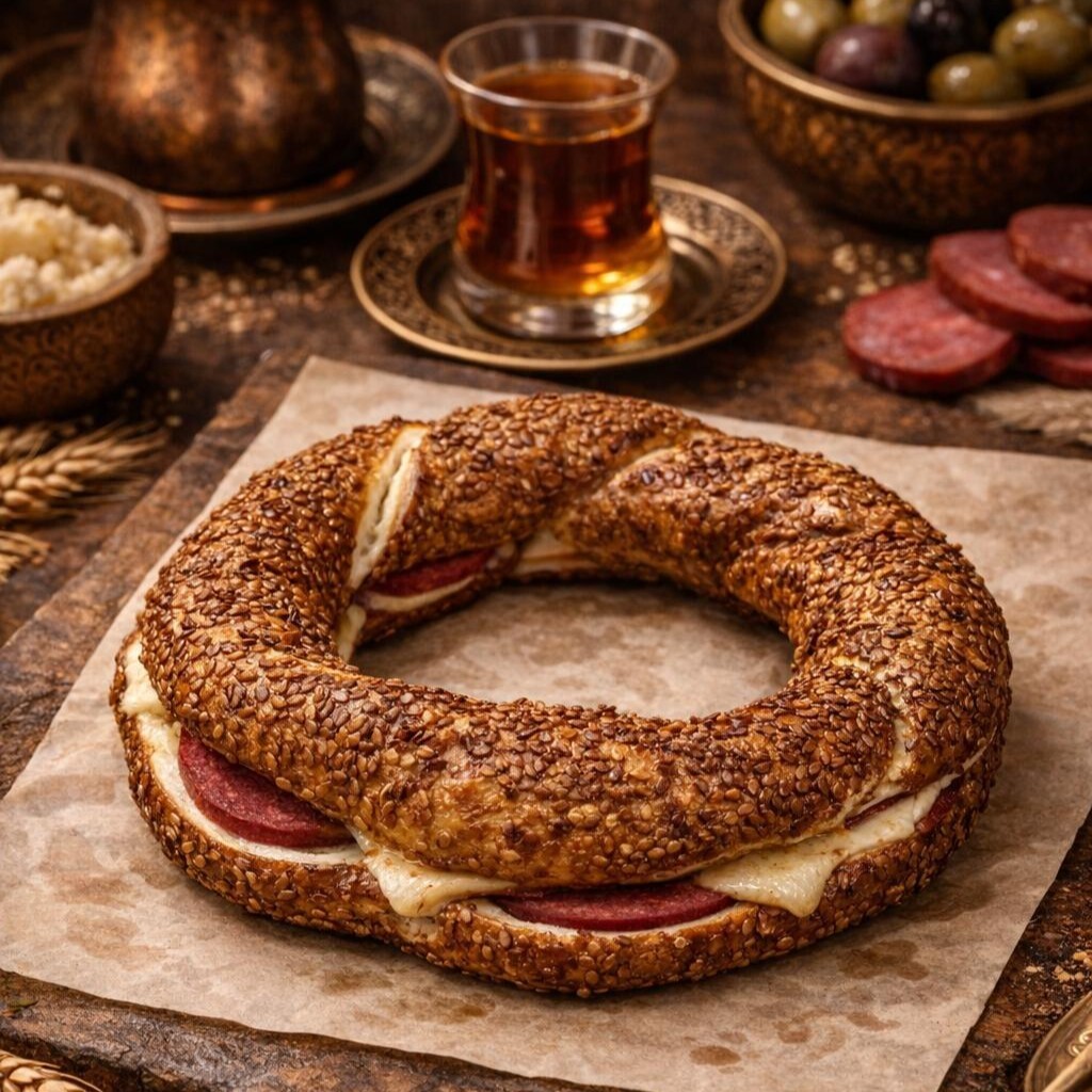 Sucuklu Kaşarlı Çıtır Simit