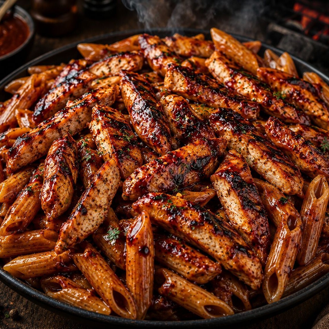 Tütsü Mangal Soslu Tavuklu Penne