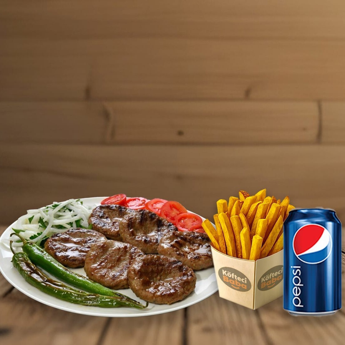 Köfte (Porsiyon) Patates Cipsi Pepsi