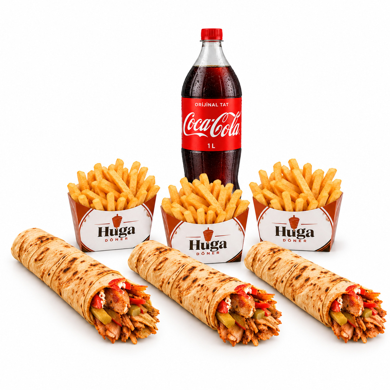 3'lü Döner Dürüm Menü & 1 Lt Kola
