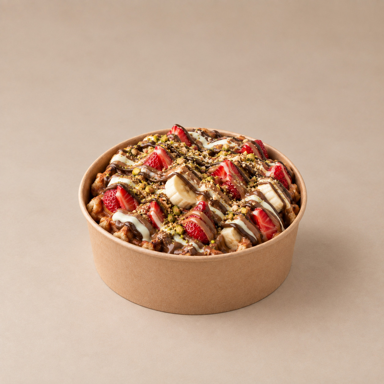 Ultra mega mega Çilekli Bowl Waffle