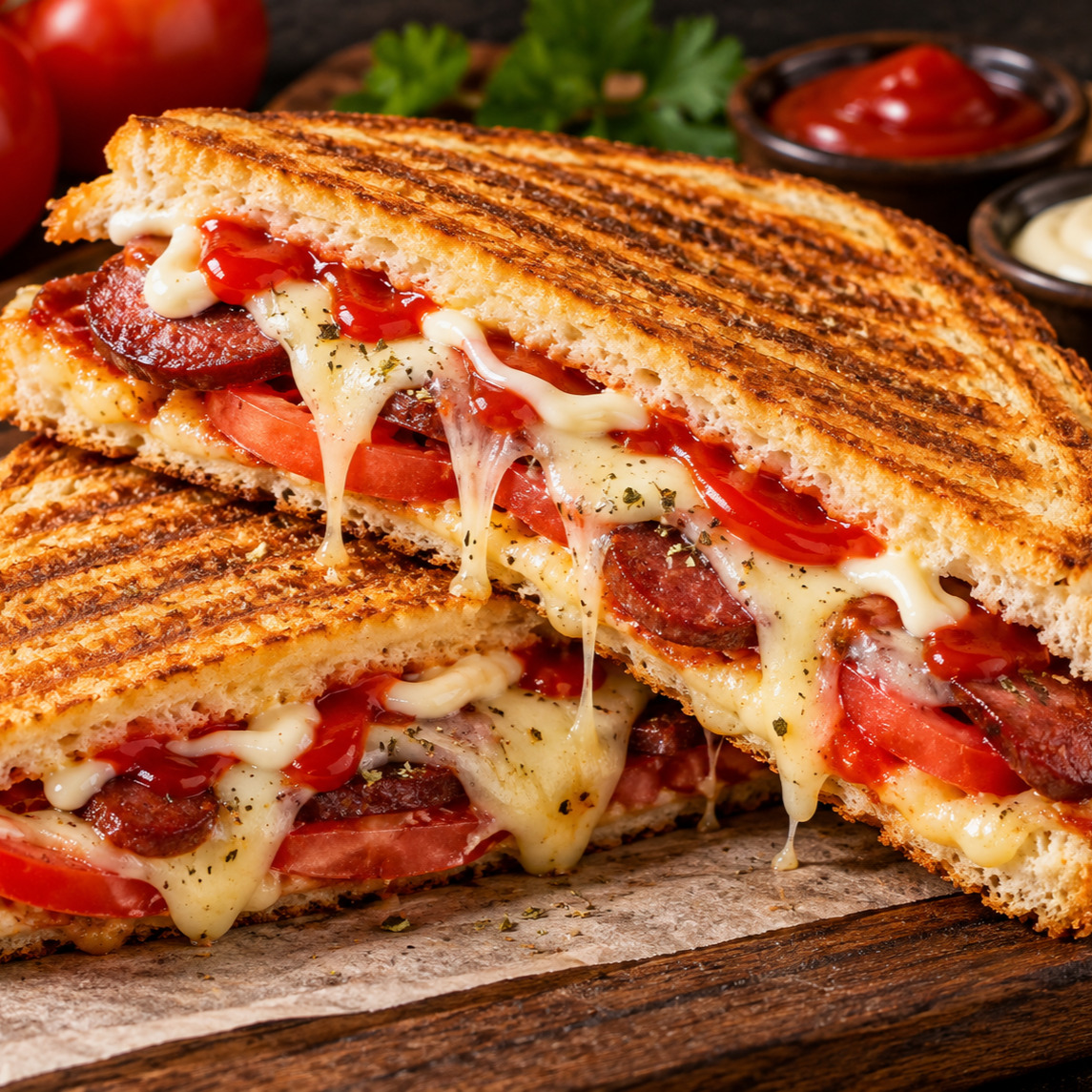 Sucuklu Tost Yarım