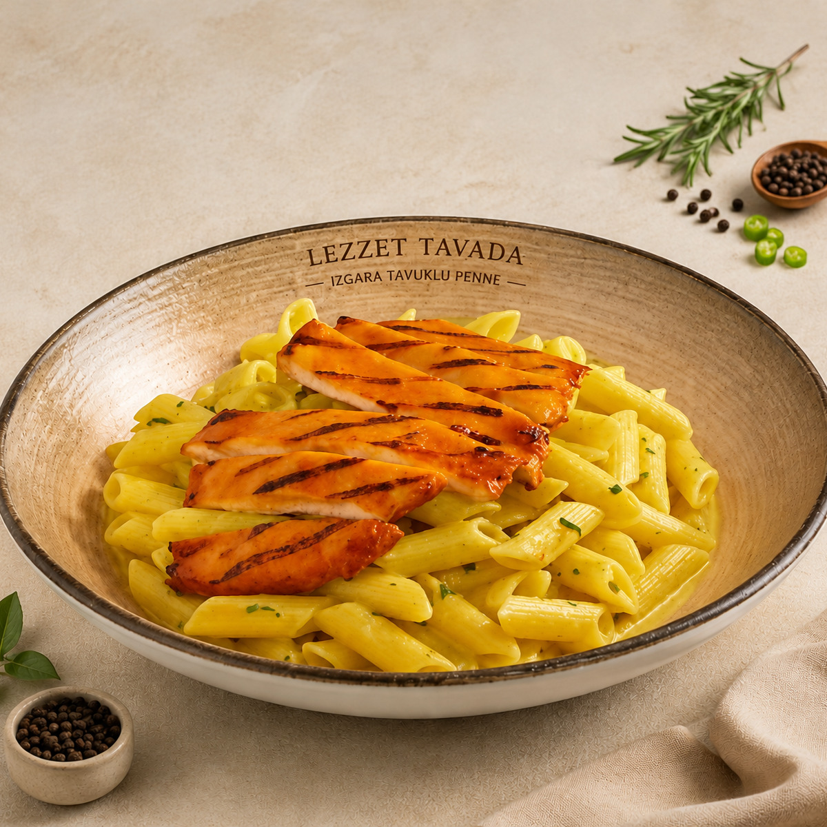 Izgara Tavuklu Penne Makarna
