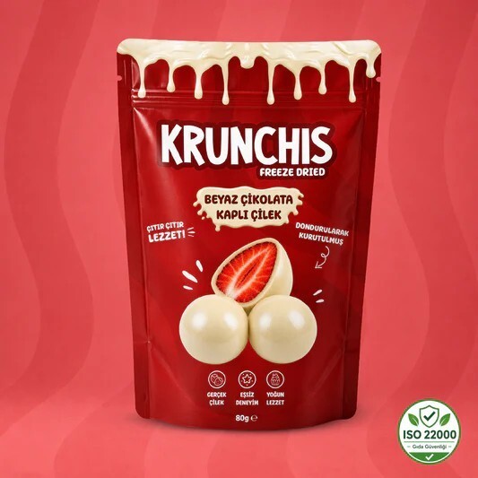 Krunchıs Beyaz Çikolata Çilek