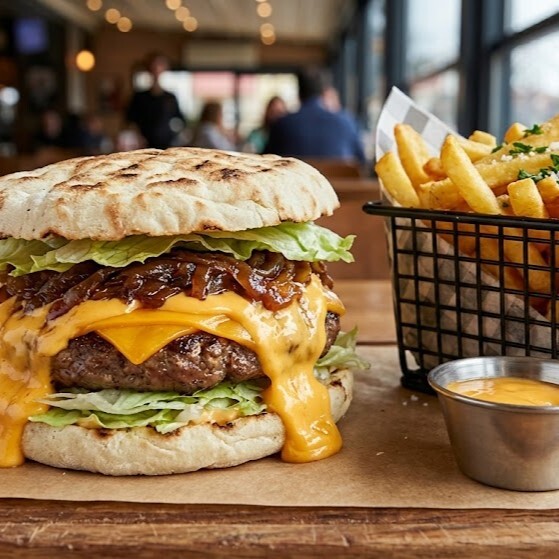 Bol Cheddarlı Bazlama Burger Menü