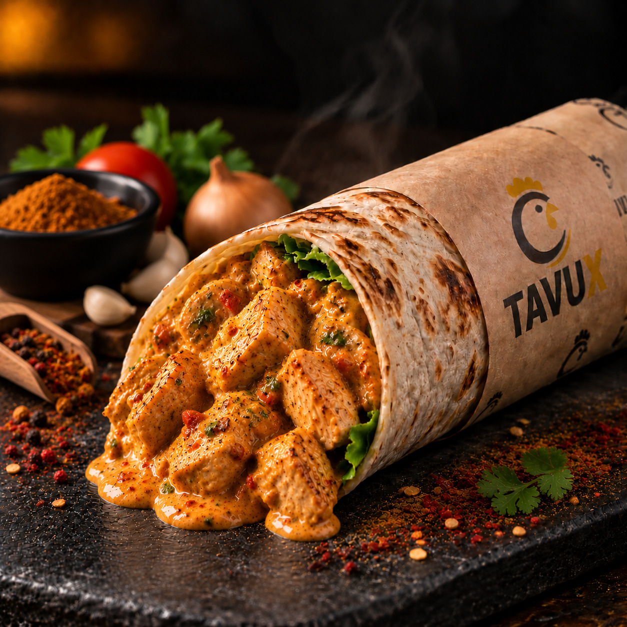 Masala Soslu Tavuk Dürüm
