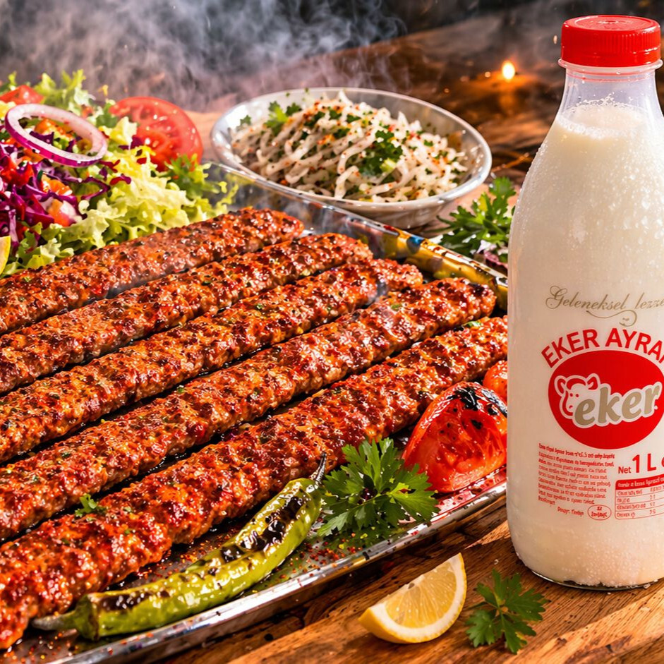 1 Kg Kebap + 1 Lt Ayran Menü