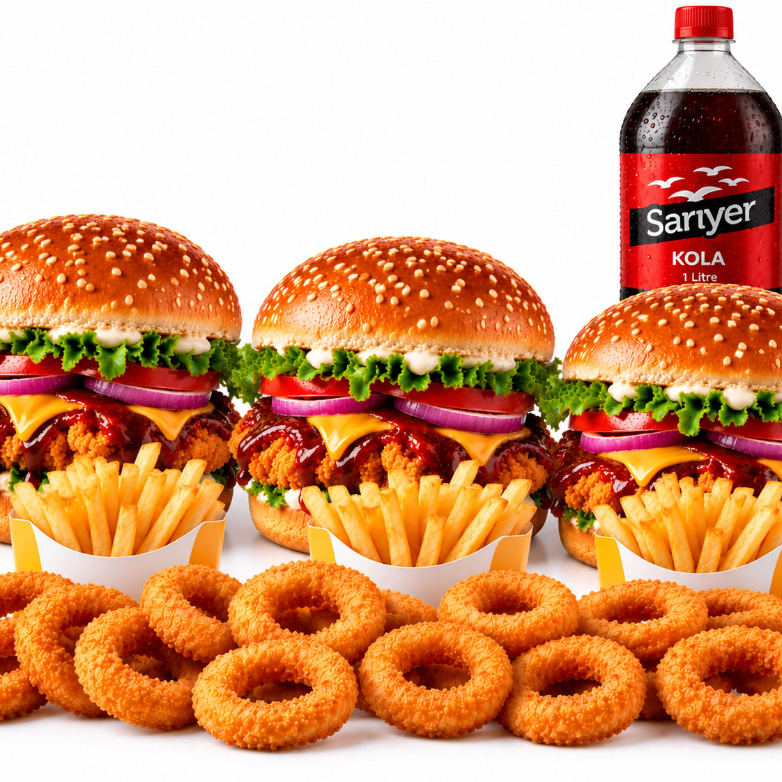 3'lü Cici BBQ Burger Menü