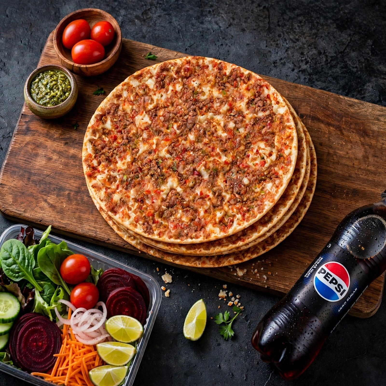 Tavuklu Lahmacun Menü (2 Adet)