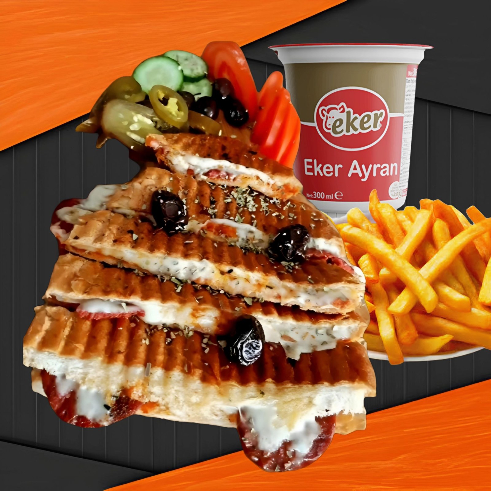 Tost Patates Kızartması Ayran Menü